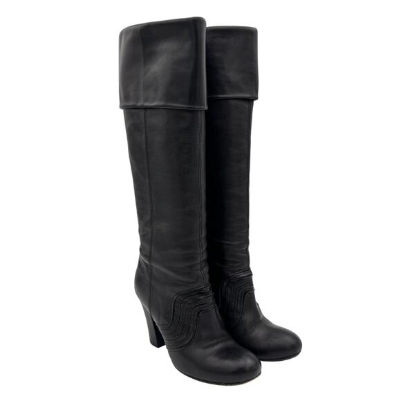 Vintage Y2K Miss Sixty M60 Cuffed Slouchy Heeled Boots Women's 37 - Picture 1 of 15